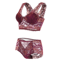 Women Sexy Lace Embroidered Bra Set Seamless Wireless Sleeping Vest Bra Sets