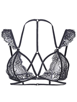 Women Sexy Lace Halter Cross Strap Bra Crop Top