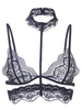 Women Sexy Lace Halter Hollow Bra Crop Top