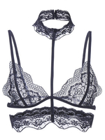 Women Sexy Lace Halter Hollow Bra Crop Top