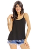 Women Sexy Lace Stitching Camisole Backless O Neck Tops