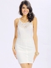 Women Sexy Lace Stitching Sleeveless Backless O-neck Bodycon Mini Dress