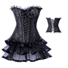 Women Sexy Lace Up Embroidered Overbust Corset Push Up Corsets Dress