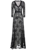 Women Sexy Lace V-neck Long Sleeve Maxi Dress