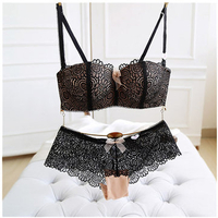 Women Sexy Lace Wireless Bra Sets Breathable Thin Bra Set