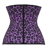 Women Sexy Leopard Print Latex Corset Steel Boned Waist Trainer Cincher Bustiers
