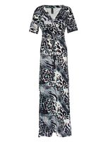 Women Sexy Leopard Printed V-Neck Long Maxi Dresses