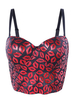 Women Sexy Lips Print Backless Spaghetti Strap Bras Crop Tops