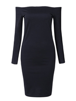 Women Sexy Long Sleeve Off Shoulder Slim Package Hip Dress