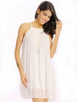 Women Sexy Loose Spaghetti Strap O-neck Mini Dress