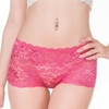 Women Sexy Luxury Lace Floral Mid Waist Boyshorts Transparent Bamboo Fiber Panties Underwear