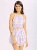 Women Sexy Multi-color Halter Tassels Backless Slit Sleeveless Co-ord