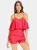 Women Sexy Off-Shoulder Backelss High Waist Half Sleeve Jumpsuit