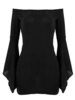 Women Sexy Off-shoulder Bodycon Horn Sleeve Mini Dress