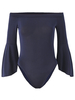 Women Sexy Off-shoulder Bodycon Horn Sleeve Slash Neck Jumpsuit