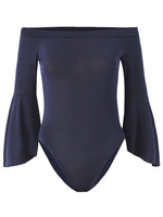 Women Sexy Off-shoulder Bodycon Horn Sleeve Slash Neck Jumpsuit