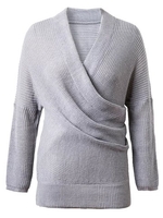 Women Sexy Off-shoulder Irregular Long Sleeve Sweater