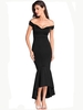 Women Sexy Off-shoulder Mermaid Hem Evening Maxi Dress