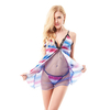 Women Sexy Open Front See Through Babydoll V Neck Mesh Temptation Nightdress