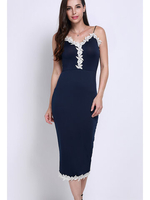 Women Sexy Plunge V-neck Sleeveless Cami Dress