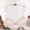 Women Sexy Plus Size Chiffon Bra White Ruffles Push Up Gather Bras