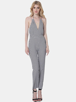 Women Sexy Polka Dot Backless V-neck Spaghetti Strap Jumpsuit