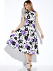 Women Sexy Rose Printed Tie Sleeveless Party Dress