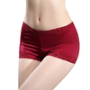 Women Sexy Satin Lace Hem Boyshorts Thin Mid Waist Underwear