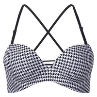 Women Sexy Seamless Cross Straps Bra Backless Massage Bead Bras