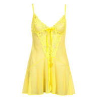 Women Sexy See Through Lace Nightdress Spaghetti Strap V Neck Sleepwear