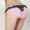 Women Sexy See Through Lace Panties Embroidered Mesh Bow Briefs Underwear