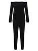 Women Sexy Solid Color Off Shoulder Stretch Waist Tracksuit