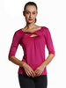 Women Sexy Solid Color Patchwork Ruffled Cross Collar T Shirts