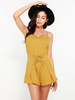 Women Sexy Spaghetti Strap Bow Blackless Mini Jumpsuits