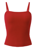 Women Sexy Spaghetti Strap knitting Solid Color Tank Top
