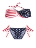 Women Sexy Stars Striped Bikini Sets Halter Flag Temptation Bikini Swimsuit