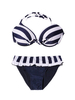 Women Sexy Striped Zebra Bikini Set Navy Halter Dress Bathing Suits Swimwear