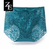Women Sexy Transparent Lace Panties Mid Waist Temptation Briefs Underwear
