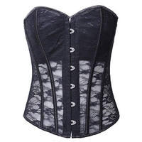 Women Sexy Transparent Floral Lace Corset Waist Slimming Overbust Bustiers