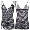 Women Sexy Transparent Full Lace Babydolls Floral Spaghetti Strap V-neck Temptation Nightdress