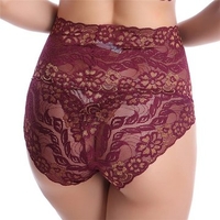 Women Sexy Transparent Full Lace Briefs High Waist Temptation Panties Underwear