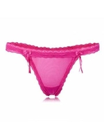 Women Sexy Transparent Gauze Thongs Bow Mesh Lace V-Strings Briefs