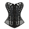 Women Sexy Transparent Lace Bustier Mesh Brocade Waist Training Overbust Corselet