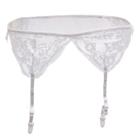 Women Sexy Transparent Lace Embroidered Suspender Hollow Out Skirt Garter Belt