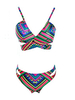 Women Sexy Triangle Printing Bikini Cross Straps Bikini Sets Swimwear