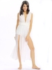 Women Sexy V-neck Lace Slit Backless Cross Strap Sleeveless Jumpsuit