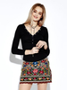 Women Sexy V-neck Long Sleeve Slim Solid Color T-shirt