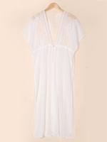 Women Short Sleeve Lace Chiffon Bikini Cover Up Cardigans