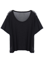 Women Short Sleeve Mesh Hollow Out Wicking Sport Smock T-shirt