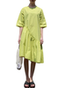 Women Short Sleeve Pure Color O-Neck Loose Dresses
